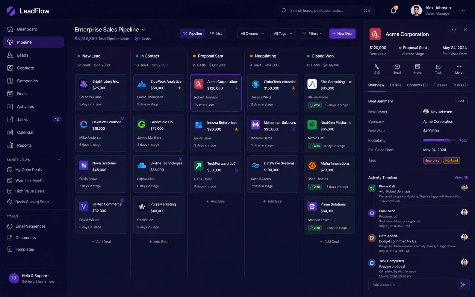 LeadFlow — Custom CRM System